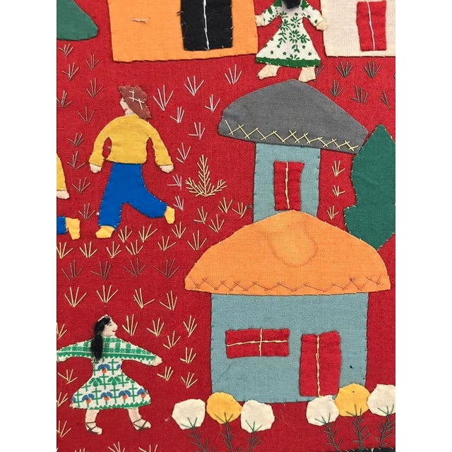 Tereza Laztiko – Signed Mexican Appliqué Folk Art Village Scene For Sale In Orlando - Image 6 of 12