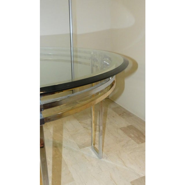 Chrome and Gold-Plated Steel Dining Table, Italy, 1970s For Sale - Image 9 of 18