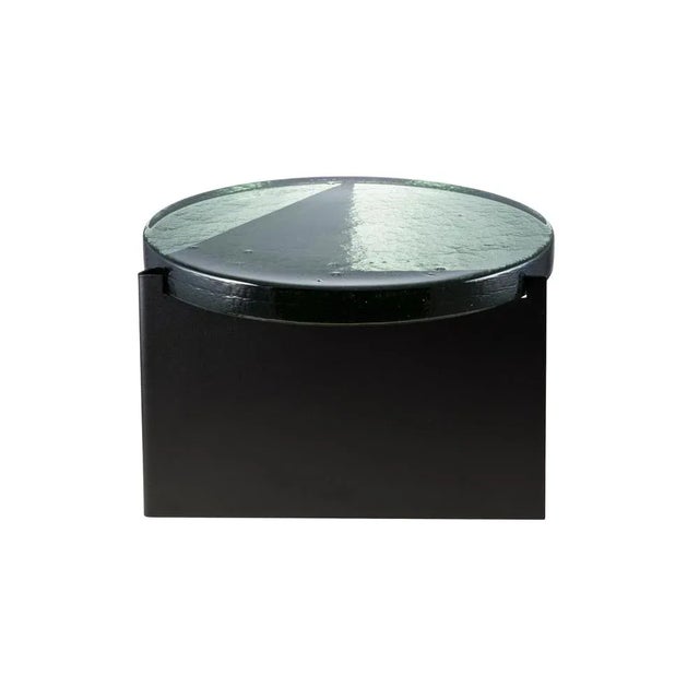 Alwa one big green black coffee table by Pulpo. Dimensions: D56 x H35 cm. Materials: casted glass; powder coated steel...