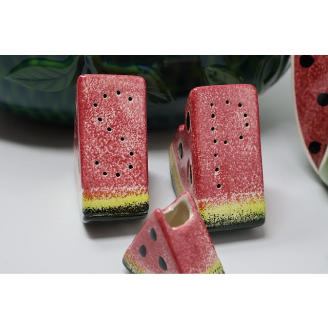 Vintage Strata Group “Ripe Watermelons” Sculptural Ceramic Pitcher & Basket Set, 5 Pieces For Sale - Image 4 of 18