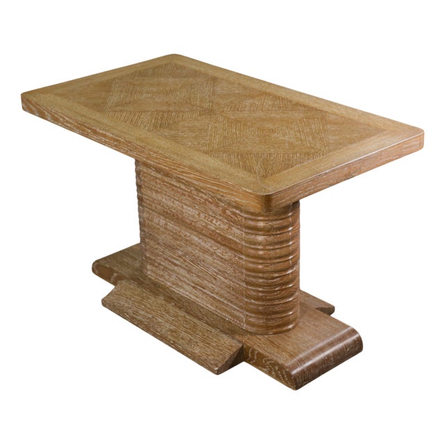 Oak Side Table attributed to Gaston Poisson, 1960s For Sale