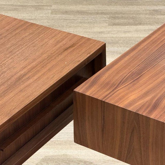 1960s Mid-Century Modern Walnut Bedside Tables, Set of 2 For Sale - Image 5 of 14