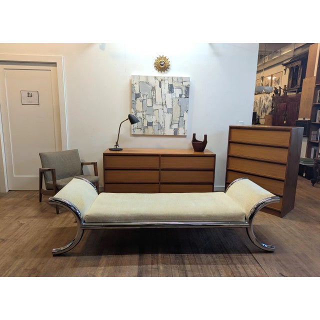 1970s Selig Mid Century Modern Chrome Bench Chaise Day Bed For Sale - Image 5 of 9