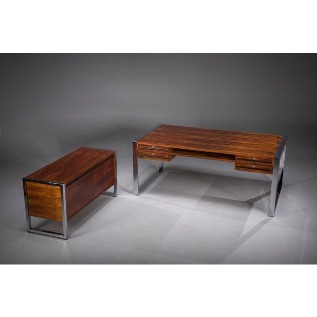 Mid-Century Modern Mid-Century Executive Desk and Sideboard Set by Kondor, 1960s, Set of 2 For Sale - Image 3 of 18