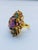Bochic "Orient" Natural Multi Tourmaline & Amethyst Ring Set 18K Gold & Silver For Sale - Image 9 of 18
