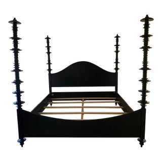 Noir Ferret Bed King Hand Rubbed Black Bed Frame For Sale