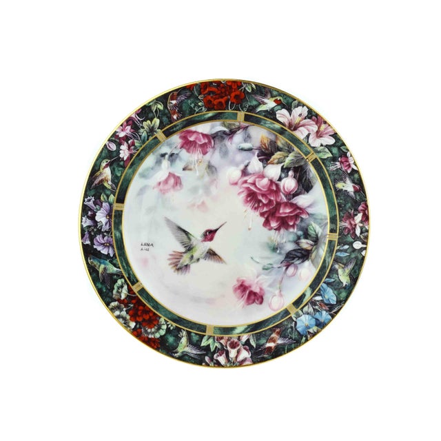 1990s Lena Liu's Hummingbird Treasury Collection Decorative Plates - Set of 7 For Sale - Image 6 of 11