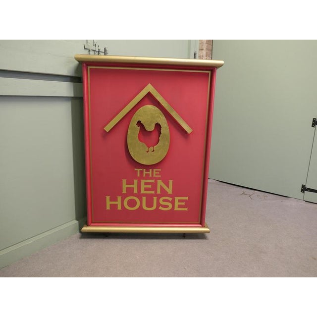 3 Dimensional Metal Framed Hanging Pub Sign. The Hen House This is an attractive large and heavy piece dating from the Mid...