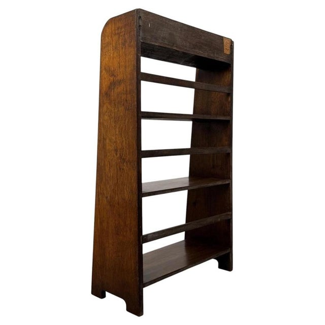 Brown Antique English Oak Open Bookcase For Sale - Image 8 of 11