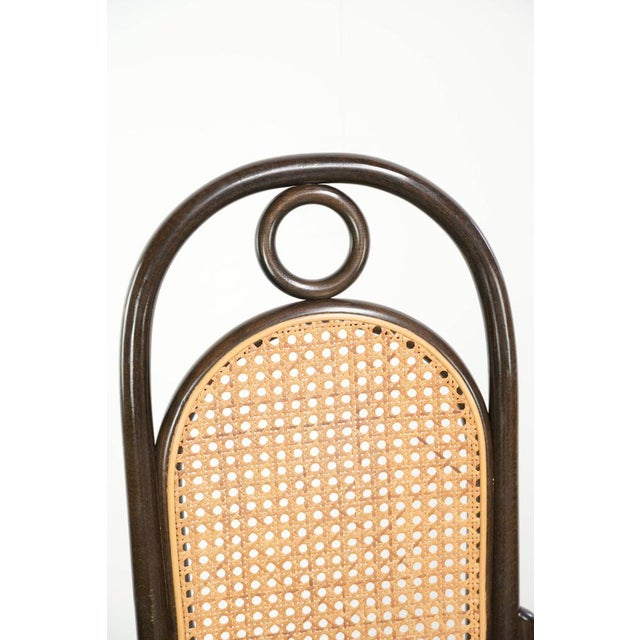 Wood Vintage Long John High Back Armchairs in Curved Wood with Cane Seats from Thonet, Set of 2 For Sale - Image 7 of 13