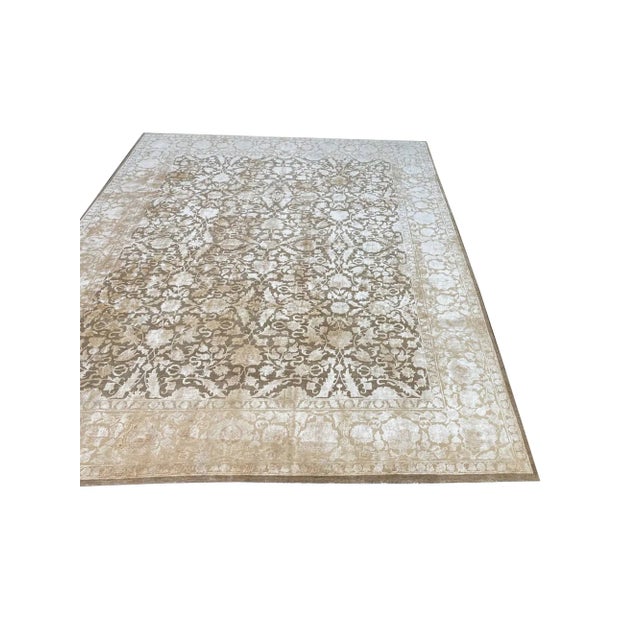 Textile 1990s Old Indian Agra Area Rug 9x12 For Sale - Image 7 of 10