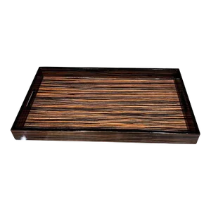 Exotic Wood Breakfast Serving Tray Macassar and Ebony
