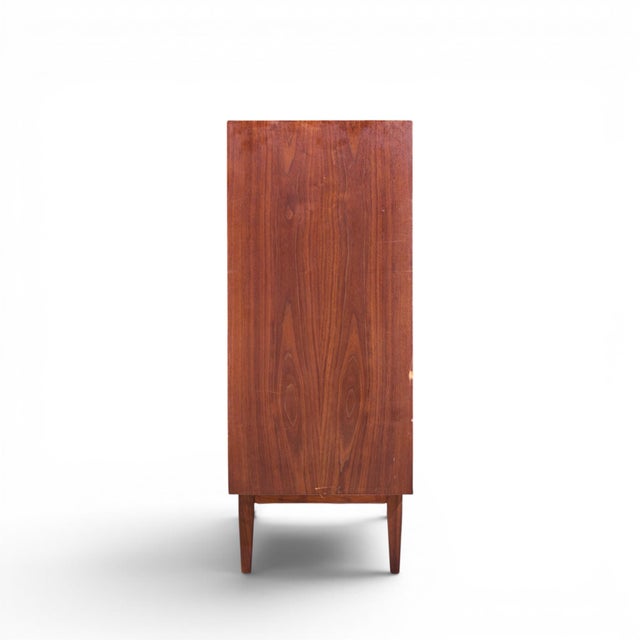 Mid 20th Century Jack Cartwright for Founders Mid Century Walnut and Cane Bar Cabinet For Sale - Image 5 of 10
