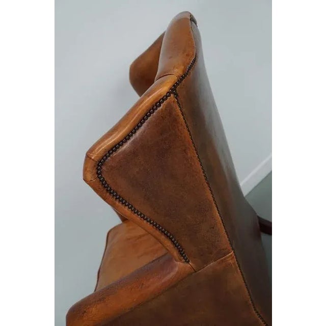 Vintage Dutch Cognac-Colored Leather Club Chair For Sale - Image 12 of 13