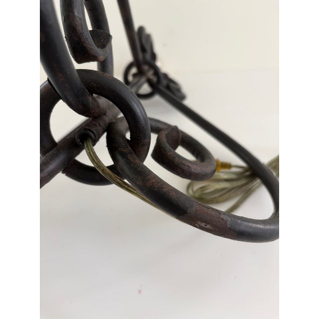 Vintage Wrought Iron Scrollwork Table Lamp For Sale In Orlando - Image 6 of 12