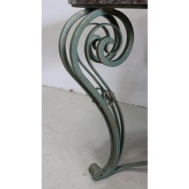 Marble and Wrought Iron Coffee Table, 1950 For Sale - Image 17 of 18