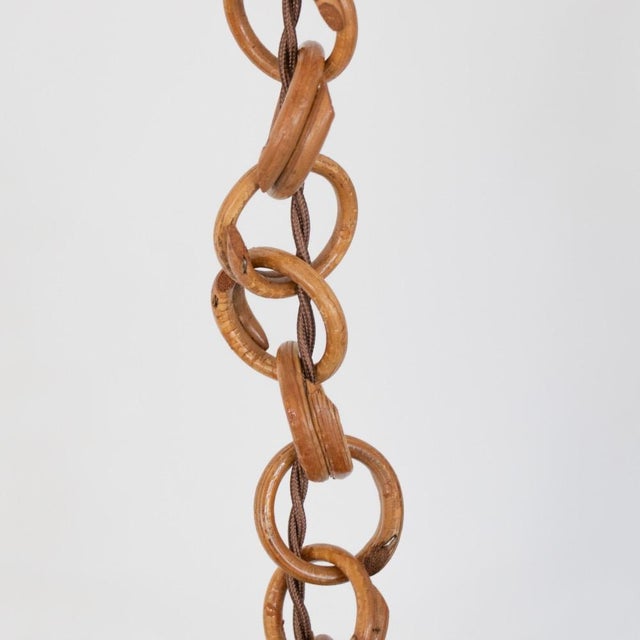 Wood 1960s Italian Rattan Pendant Light For Sale - Image 7 of 11