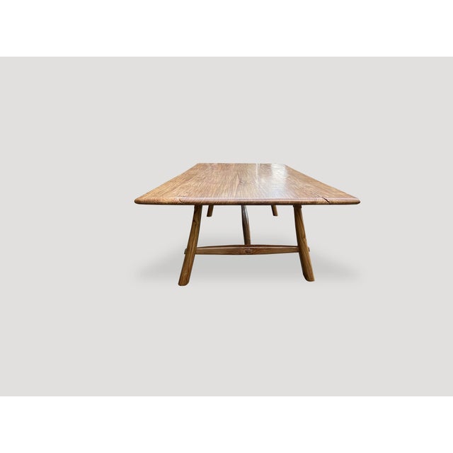 Wood Andrianna Shamaris Midcentury Couture Teak Wood Dining Table For Sale - Image 7 of 18