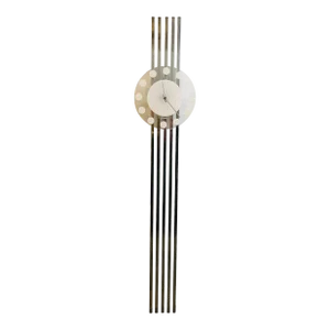 Vintage Mid-Century Modern Austin Productions Chrome Lucite Wall Clock, 1970s