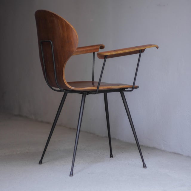 Black Vintage Armchair by Carlo Ratti, 1950s For Sale - Image 8 of 17