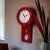 Pendulum Shaped Red Wall Clock by Lowell Italy, 1980s For Sale - Image 10 of 11