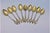 Coffee Spoons in Gilded Silver and Embossed Scrolls, Set of 9, in Good conditions. Designed 1920 to 1949