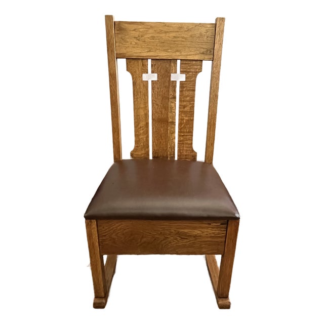 Rare Vintage Arts & Crafts Period Sewing Rocker C. 1900-1920 For Sale