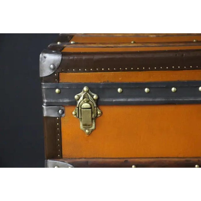 Orange Moynat Trunk in Leather For Sale - Image 3 of 18