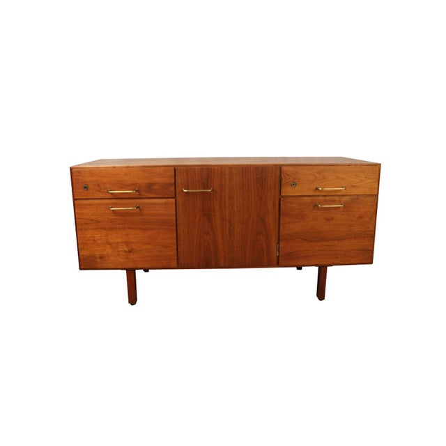 1960s Mid Century Jens Risom Walnut File Cabinet Credenza Chairish