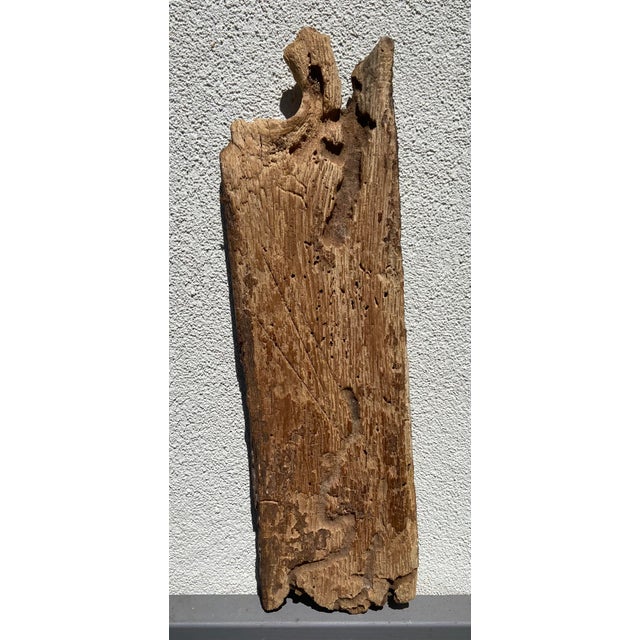 Primitive Folk Religious Panel on Weathered Wood, 1890s For Sale - Image 6 of 7