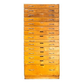 Tall Multidrawer Engineers Cabinet, 1950s For Sale