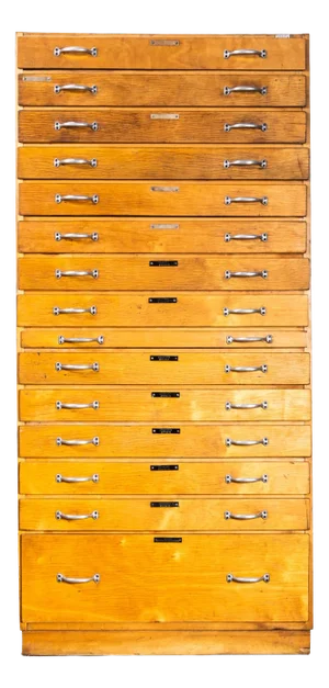 Tall Multidrawer Engineers Cabinet, 1950s