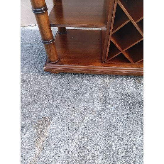 1990s 1990s Wood Sofa Table Wine Buffet Sideboard Brown For Sale - Image 5 of 7