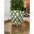 Offered is a lovely holiday themed cachepot featuring a boxwood trellis style print. This metal cachepot adds a classic...