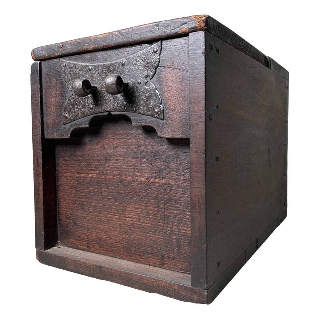 Antique Wooden Zenibako Temple Offering Box, 1890s For Sale