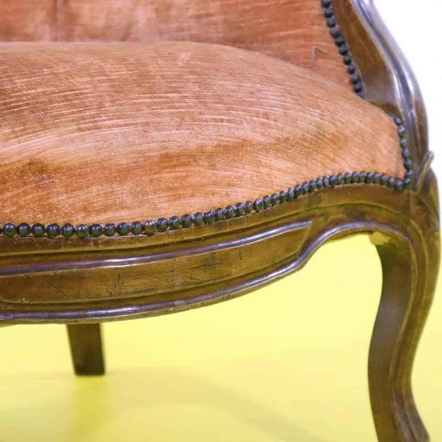 Red High-Back Wooden Chair with Pink Upholstery For Sale - Image 8 of 14