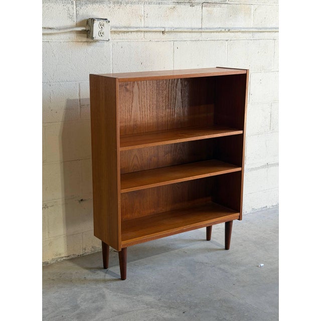 Mid-Century Modern Vintage Danish Teak Bookcase Scandinavian Modern Open Shelf Cabinet For Sale - Image 3 of 10