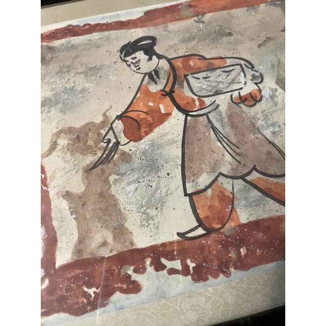Chinese Vintage Chinese Painting Inspired by Shang Dynasty Tomb Art For Sale - Image 3 of 7