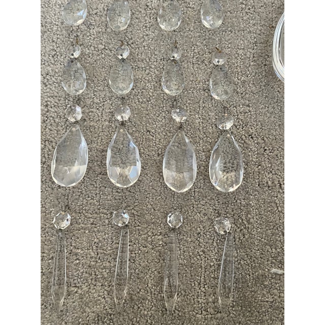 Hollywood Regency 42 Piece Vintage Clear Crystal Chandelier Prisms Faceted Teardrop Icicle Spears For Sale - Image 3 of 11