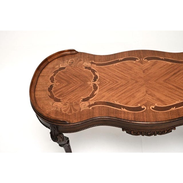 1930s Antique French Inlaid Coffee Table, 1930s For Sale - Image 5 of 9