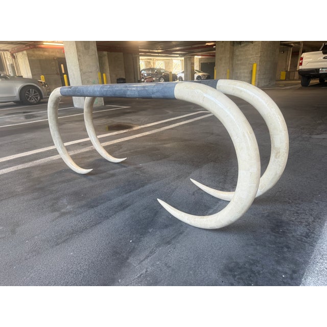 Late 20th Century Maitland Smith Faux Tusk and Sting Ray Console Table For Sale In Miami - Image 6 of 11