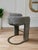 Indigo Upholstered Counter Chair in Dark Gray with Brass Base For Sale - Image 4 of 5