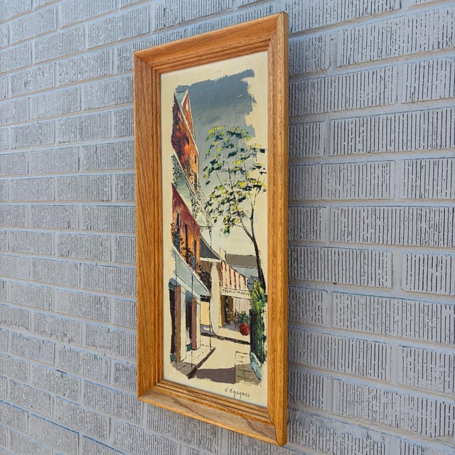 Paint Joseph Kadanec Oil Painting, "French Market Coffee Shop", 1960s For Sale - Image 7 of 10