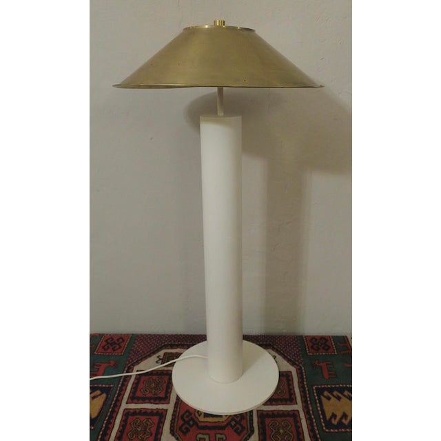 Gold Floor Lamp with Brass Shade by Peter Preller for Tecta, 1980s For Sale - Image 8 of 8