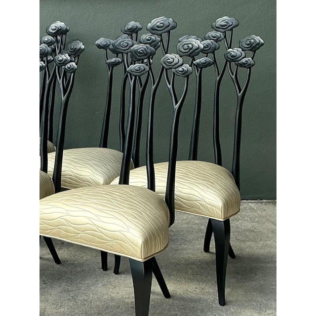 Wood Vintage Christopher Guy Art Nouveau Style Dining Chairs - Set of 6 For Sale - Image 7 of 13