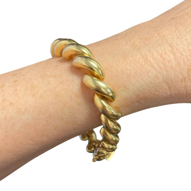 Late 20th Century Vintage 14k Yellow Gold San Marco Link Bracelet For Sale - Image 5 of 5