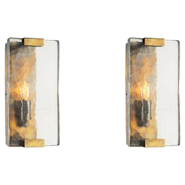 Wall Lamps in Vintage Brass and Handblown Glass, Set of 2 For Sale - Image 8 of 8