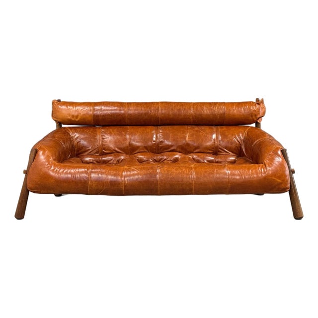 Percival Lafer Leather Mp-81 Brazilian Sofa For Sale