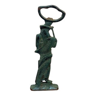 1950s Abstract Figural Green Metal Bottle Opener For Sale