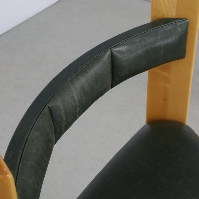 Postmodern Bar Stools in Leather, 1990s, Set of 3 For Sale - Image 9 of 13